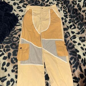 Stylish Tan and Gray Cargo Pants